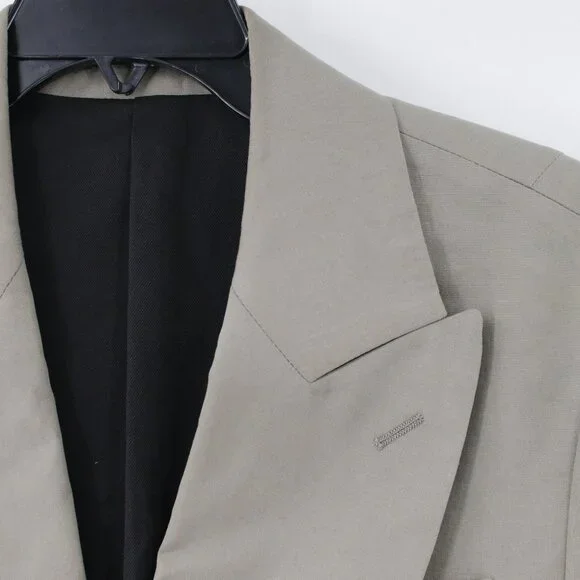 All Saints Blazer Mens 36 Ren‎ Double Breasted Six Button Wool Blend peak lapel